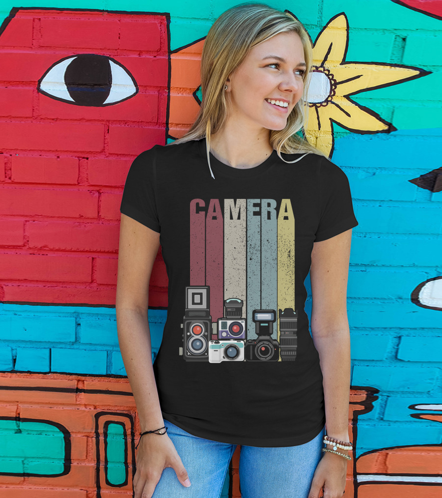 Camera Vintage Photography Equipment Retro Style Valentine's Day Gift T-Shirt