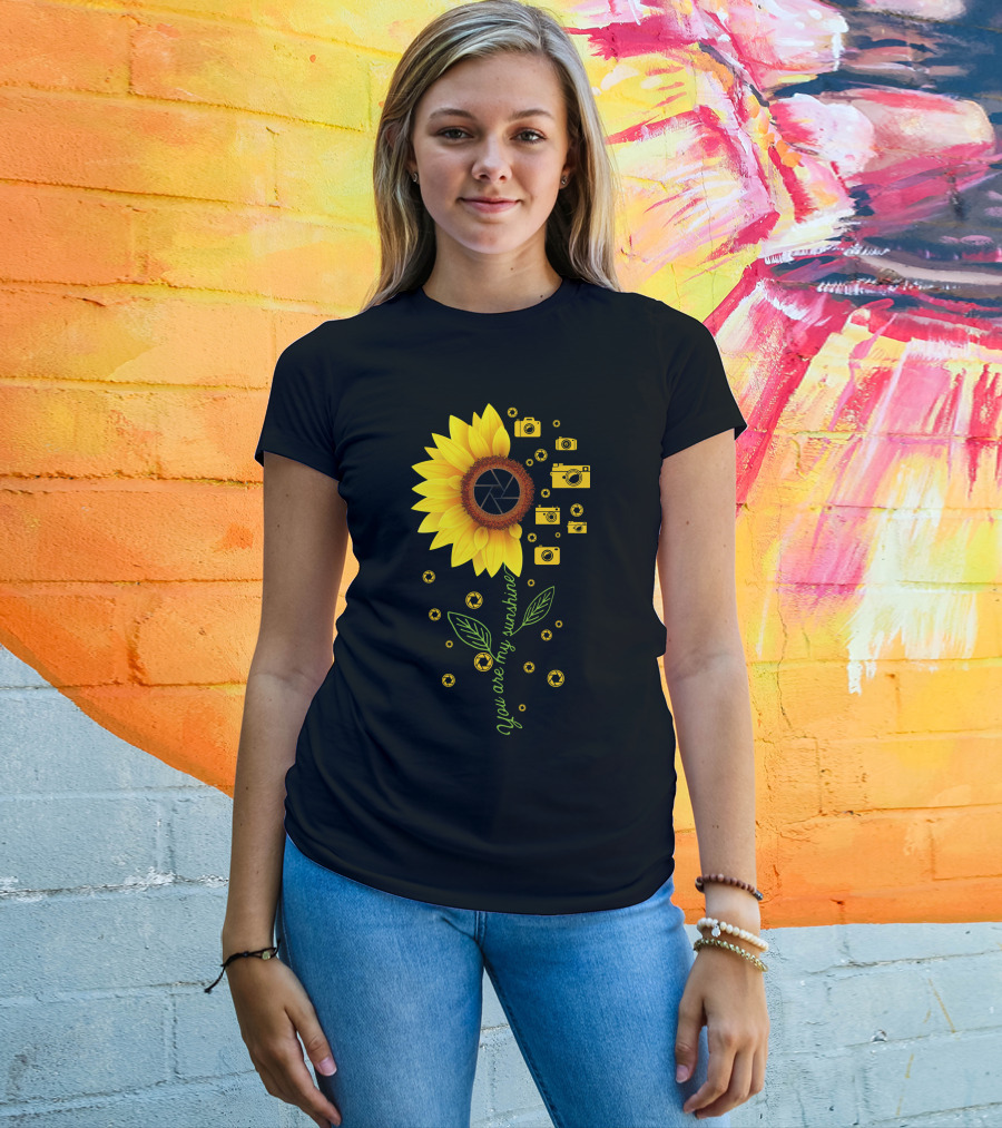You Are My Sunshine Sunflower Camera Icons T-Shirt