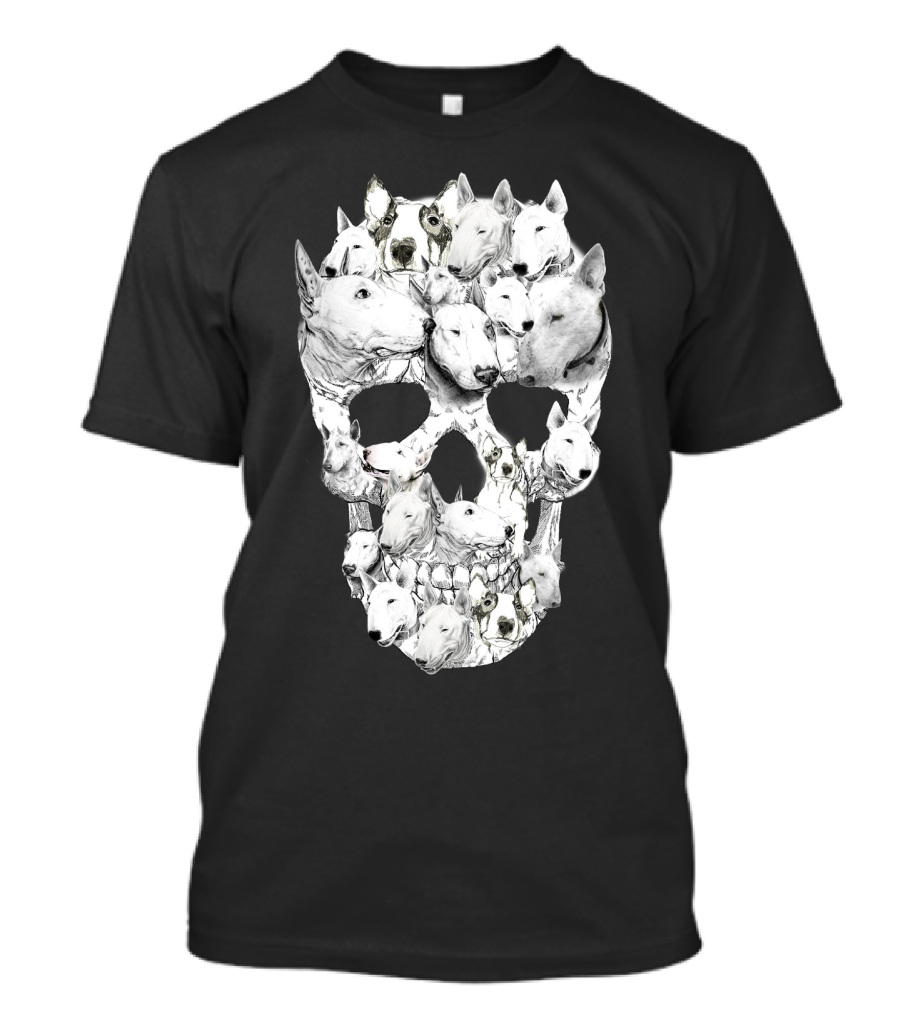 Bull Terrier Faces Forming A Skull T-Shirt