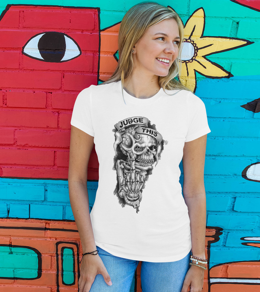 Skull Judge This Skeleton Middle Finger T-Shirt