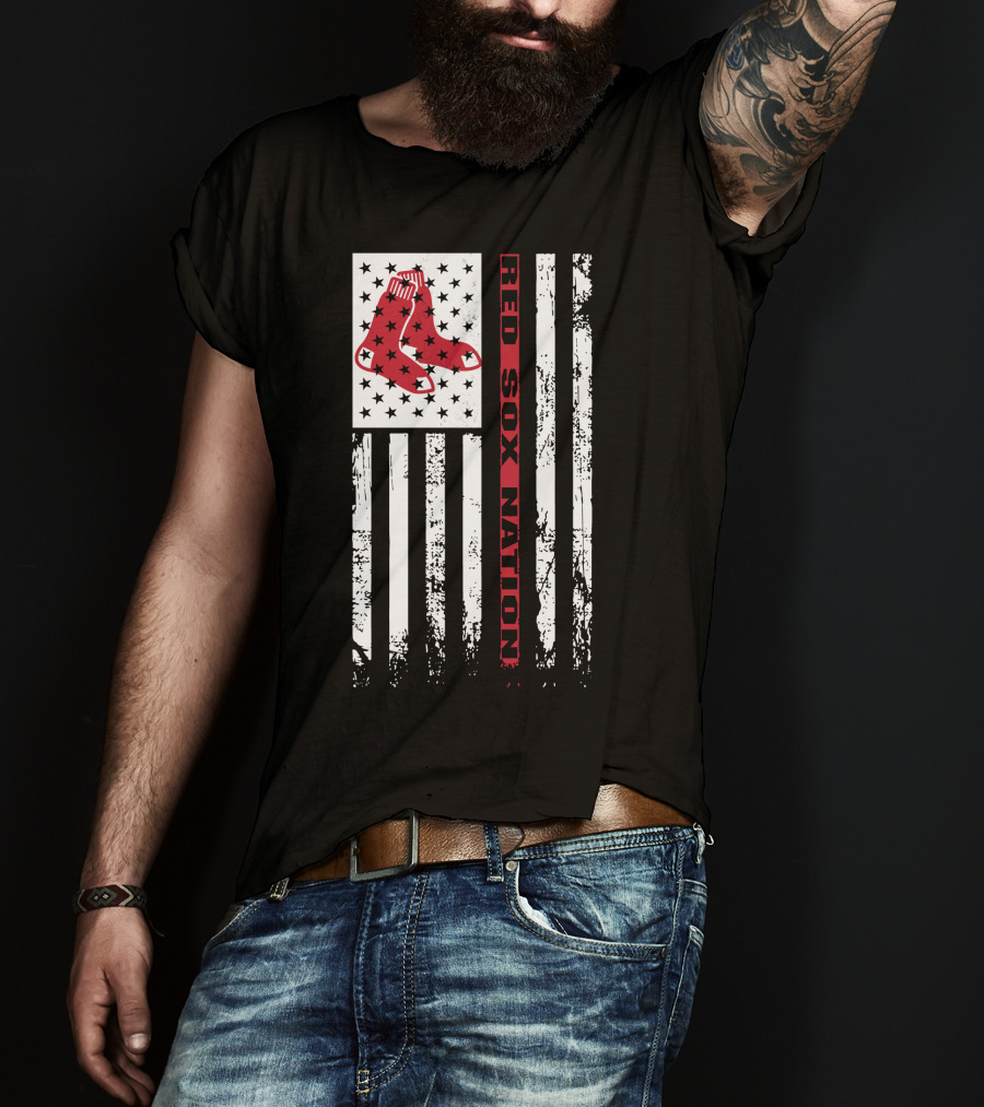 Red Sox Nation Boston Red Sox Stars And Stripes Flag T-Shirt