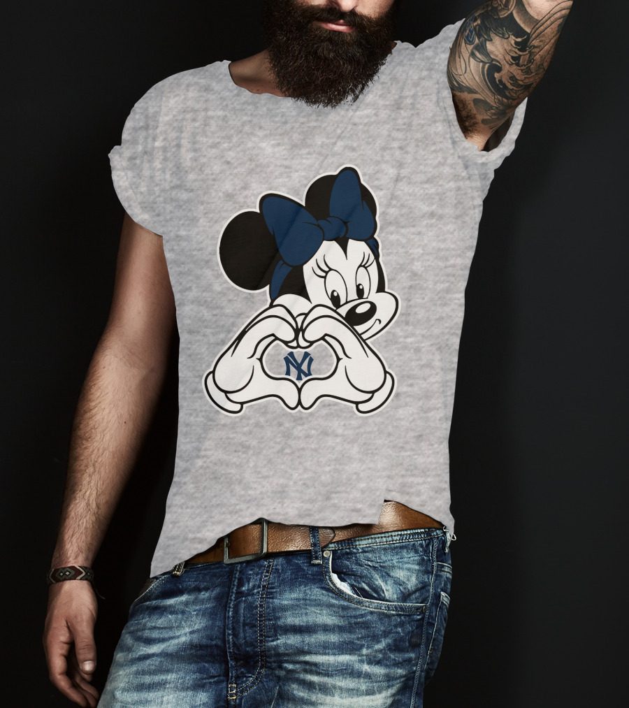Minnie Mouse Love Heart New York Yankees T-Shirt