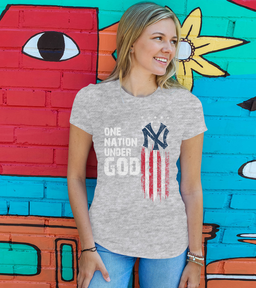 Ny Yankees One Nation Under God American Flag T-Shirt