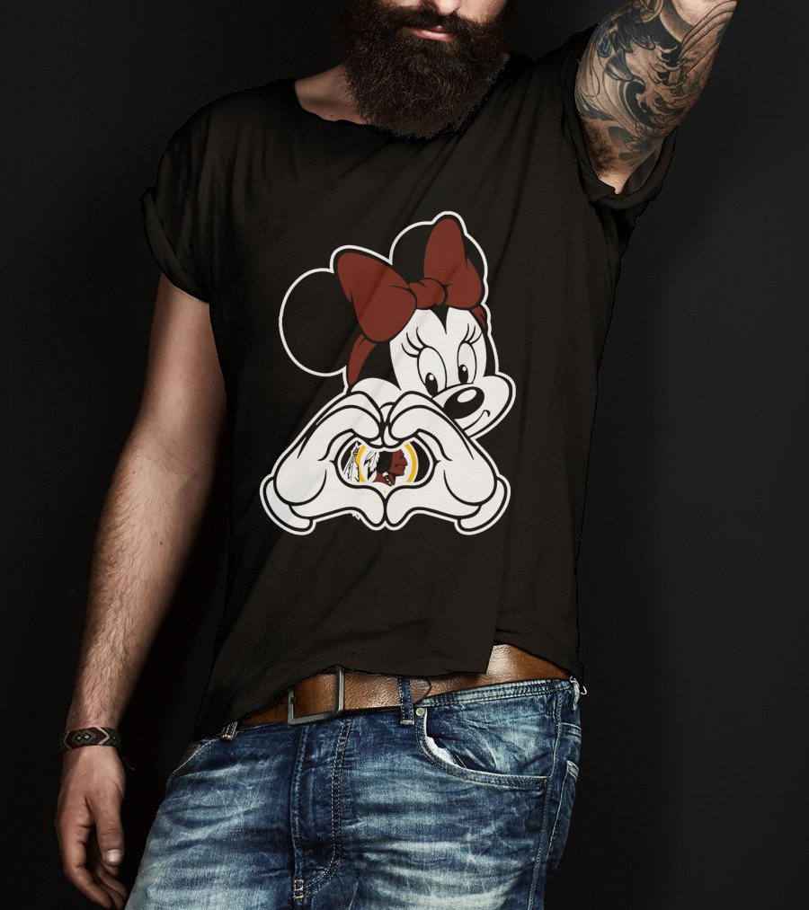 Minnie Heart Washington Redskins T-Shirt