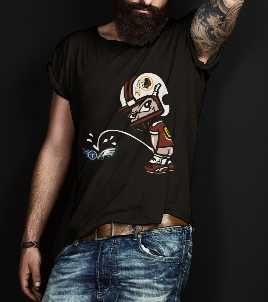 Washington Redskins Football Rivalry Titans Eagles Helmet T-Shirt