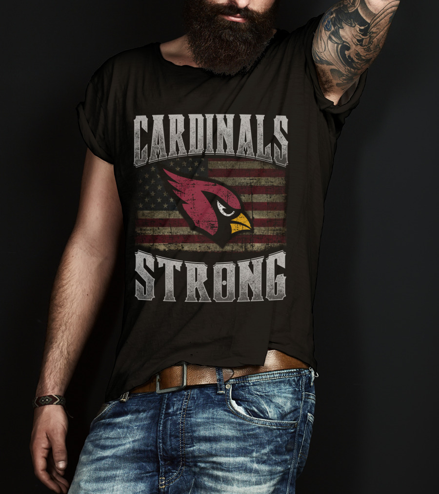 Cardinals Strong American Flag Fan Spirit T-Shirt