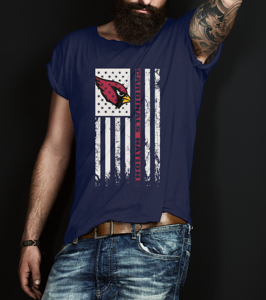 Cardinals Nation Flag Stars Stripes T-Shirt