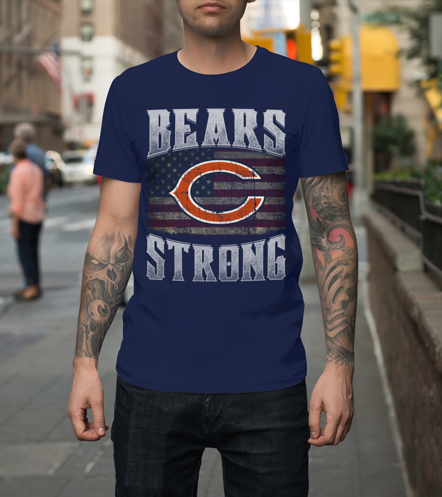 Bears Strong Chicago American Flag T-Shirt