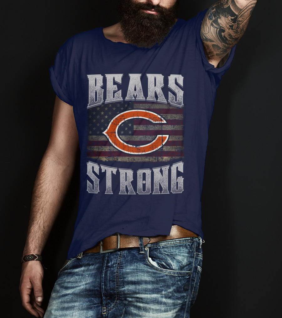 Bears Strong Chicago American Flag T-Shirt