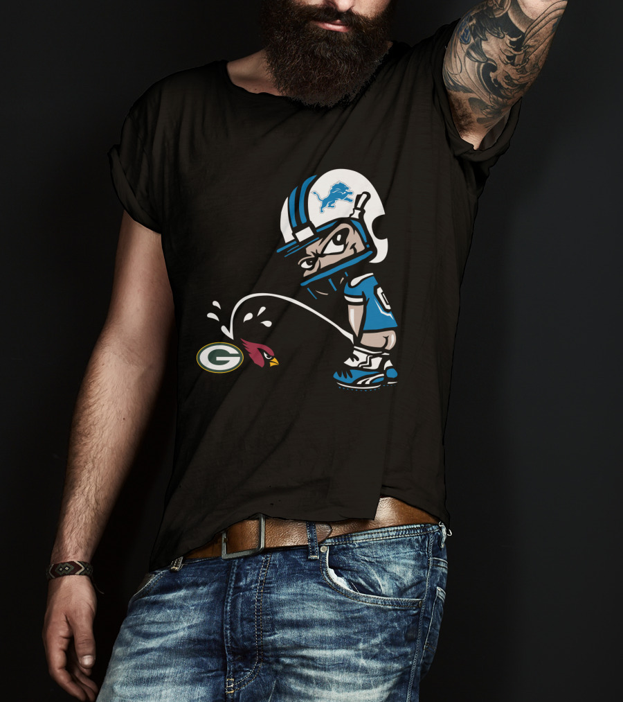 Detroit Lions Helmet Targeting Green Bay Packers Arizona Cardinals T-Shirt
