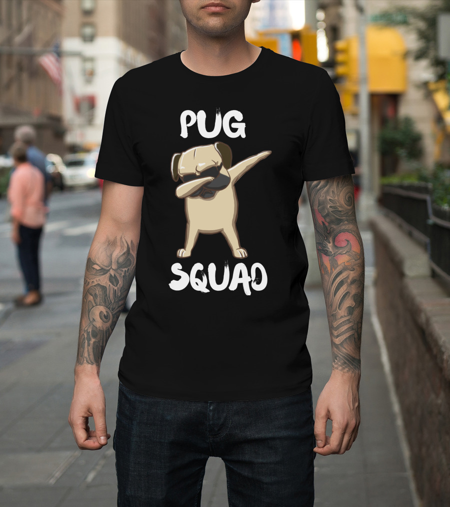 Pug Squad Dabbing Funny Pug T-Shirt