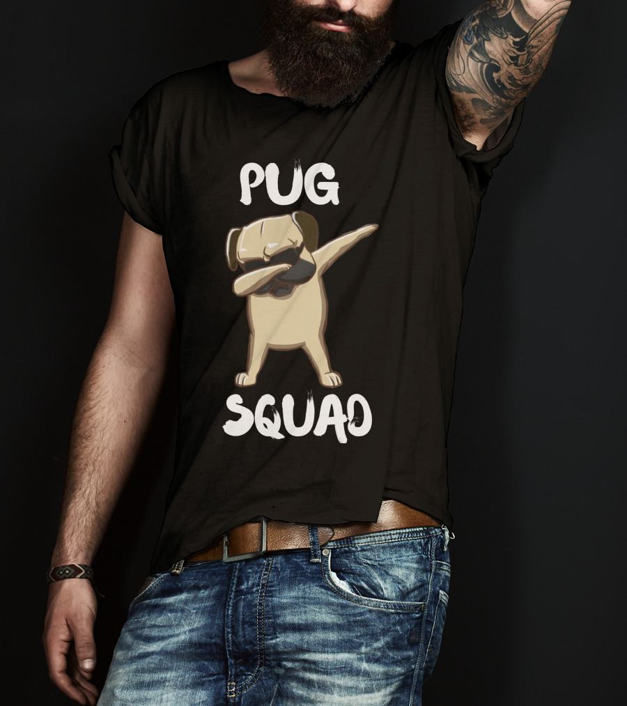 Pug Squad Dabbing Funny Pug T-Shirt