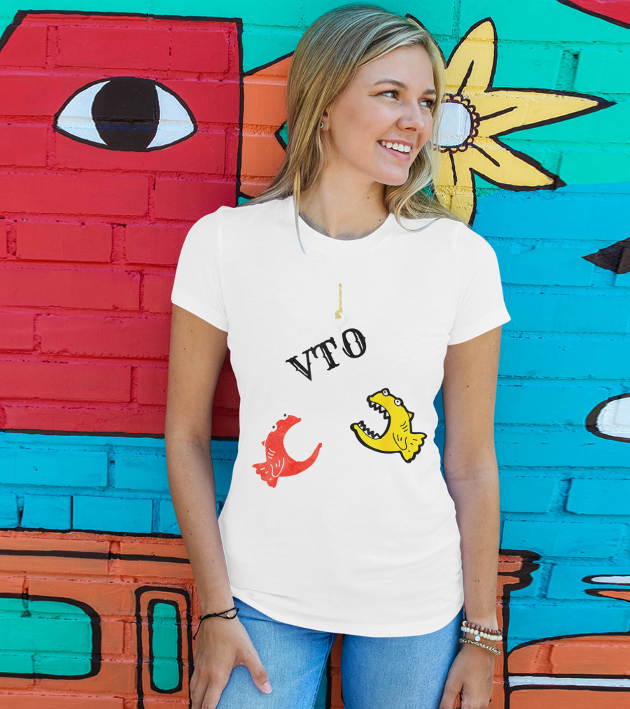 VTO Fishing Hook With Red And Yellow Fish T-Shirt