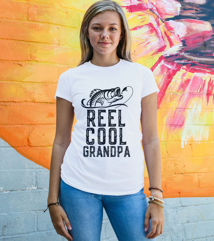 Reel Cool Grandpa Fishing Hook Bass T-Shirt