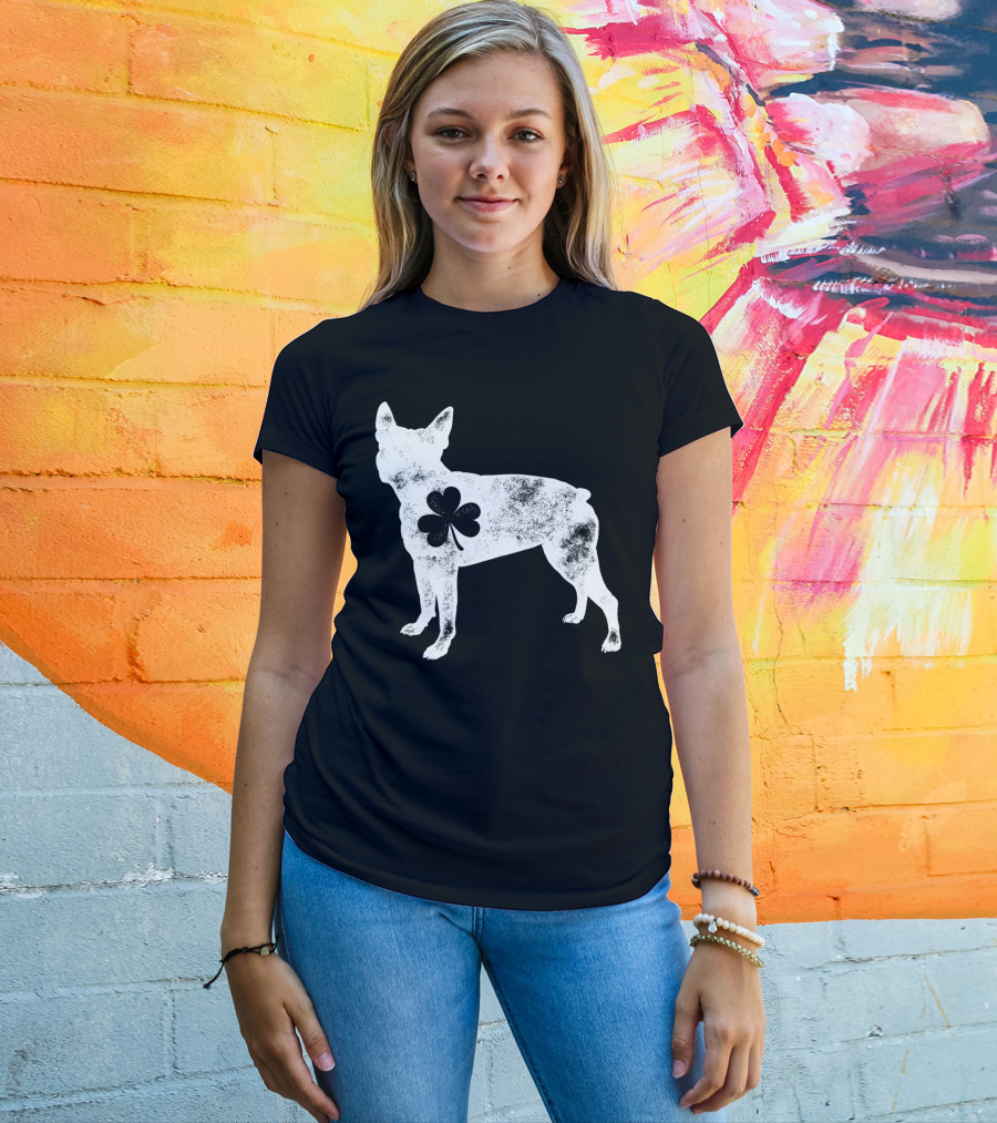 Boston Terrier Dog Shamrock St Patricks Day Men T-Shirt