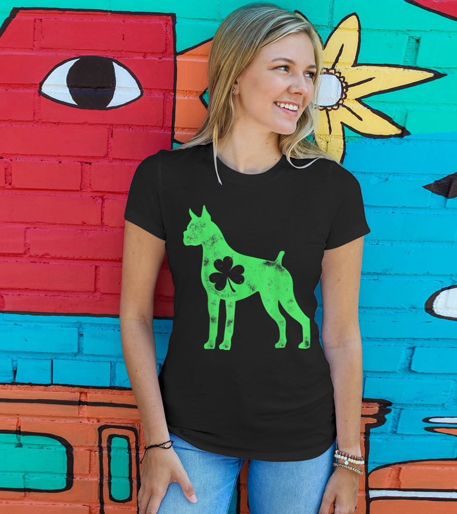 Boxer Dog Shamrock St Patricks Day Lover T-Shirt