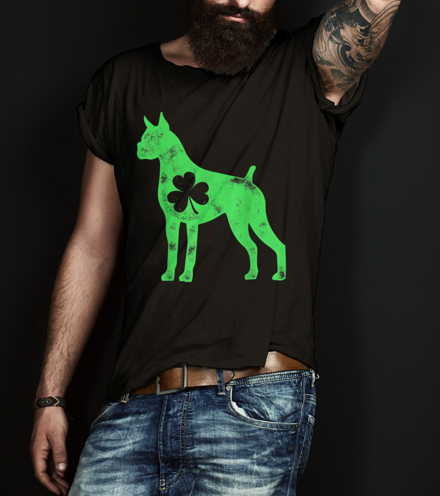 Boxer Dog Shamrock St Patricks Day Lover T-Shirt