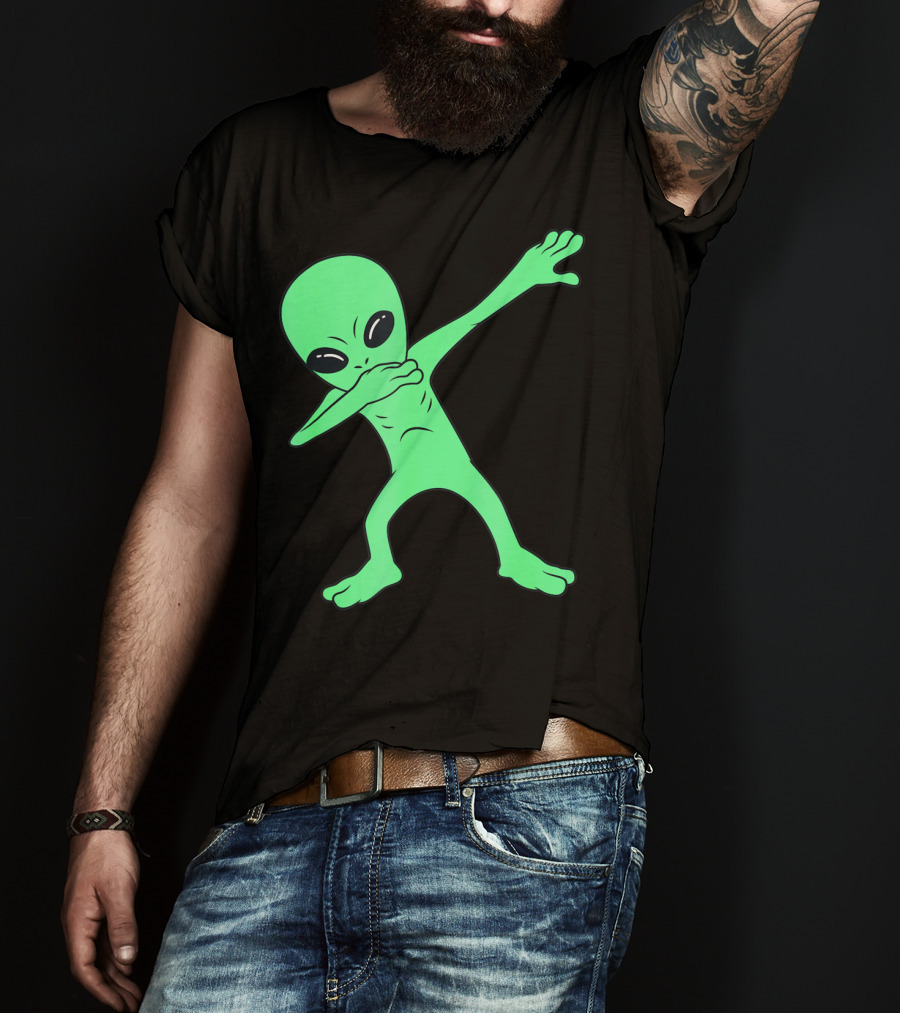 Dabbing Alien Halloween Funny Dab Girl Green Alien Dab Dance T-Shirt