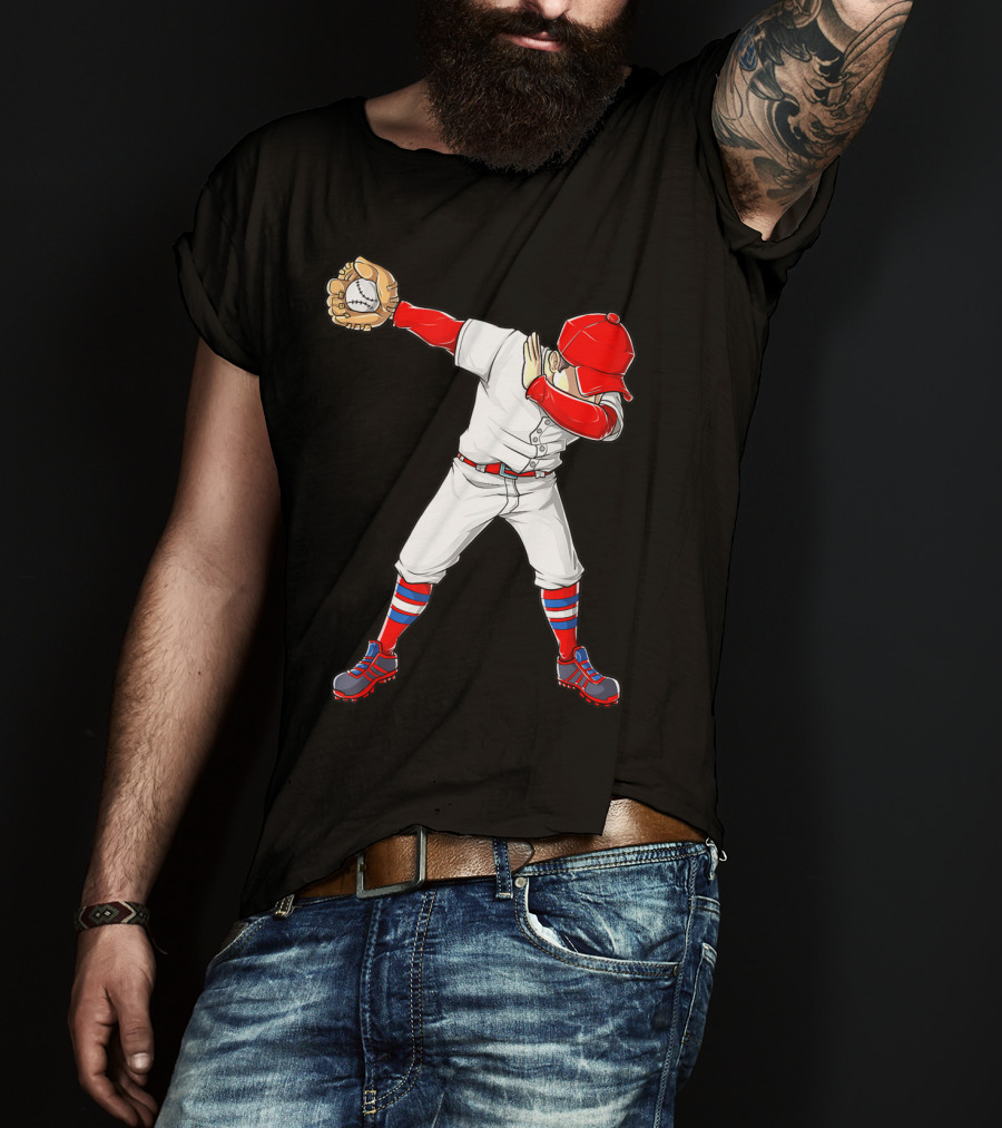 Dabbing Baseball Player Funny Dab Dance T-Shirt