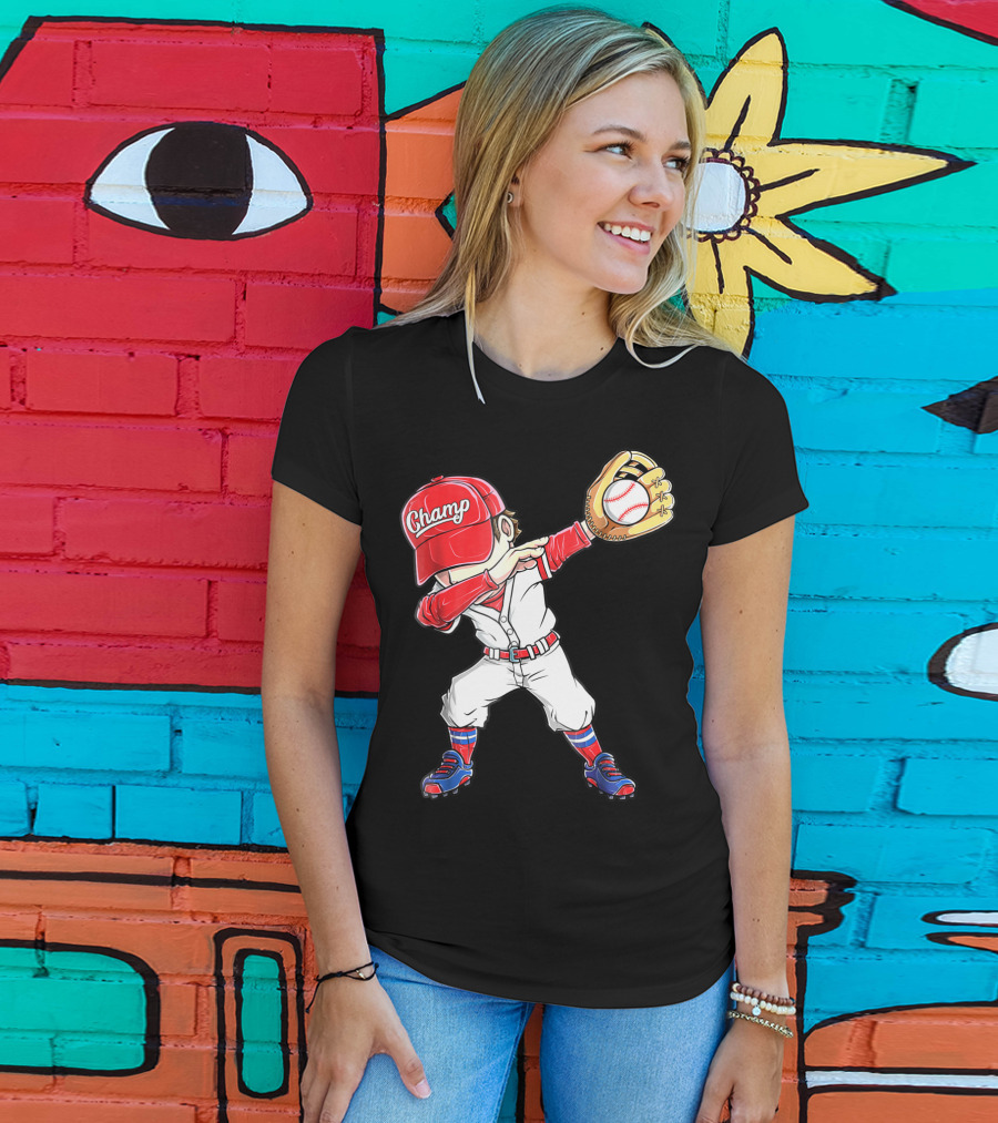 Dabbing Champ Baseball Catcher Pitcher T-Shirt