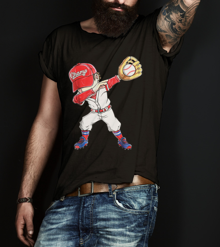 Dabbing Champ Baseball Catcher Pitcher T-Shirt