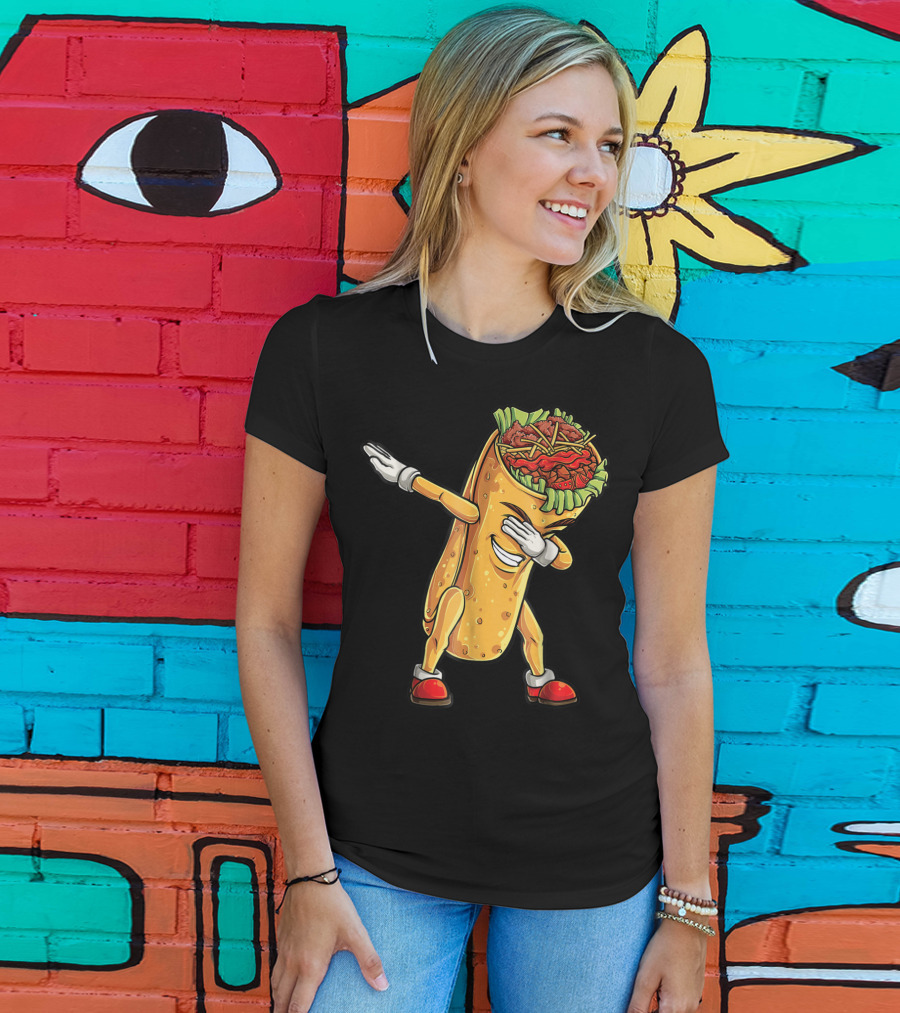 Dabbing Burrito Celebration Cinco De Mayo T-Shirt