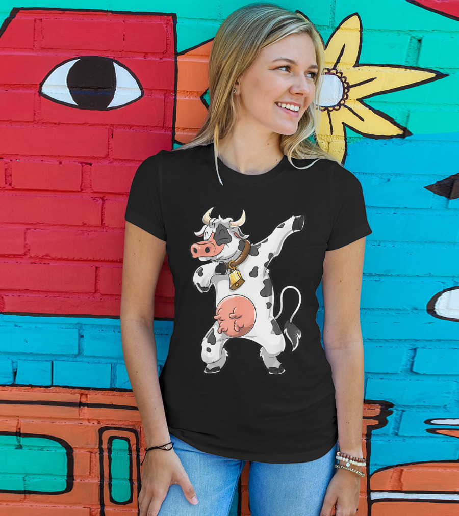 Dabbing Cow Dance Funny Cows Farm Farmer Dab T-Shirt
