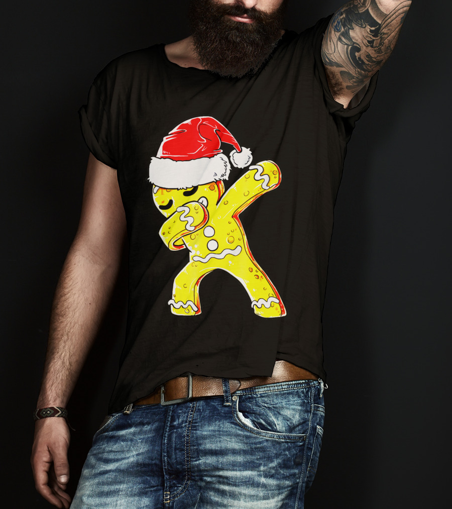 Dabbing Gingerbread Santa Christmas Dance T-Shirt