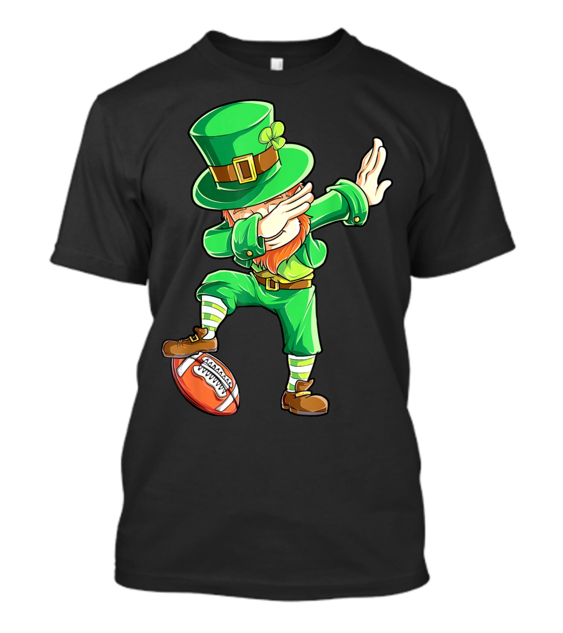 Dabbing Leprechaun On American Football Ball T-Shirt