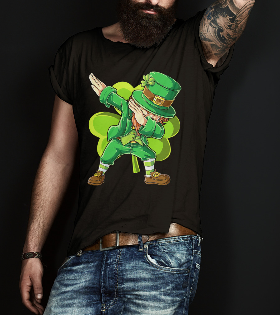 Dabbing Leprechaun Green Clover St Patricks Day Dab T-Shirt