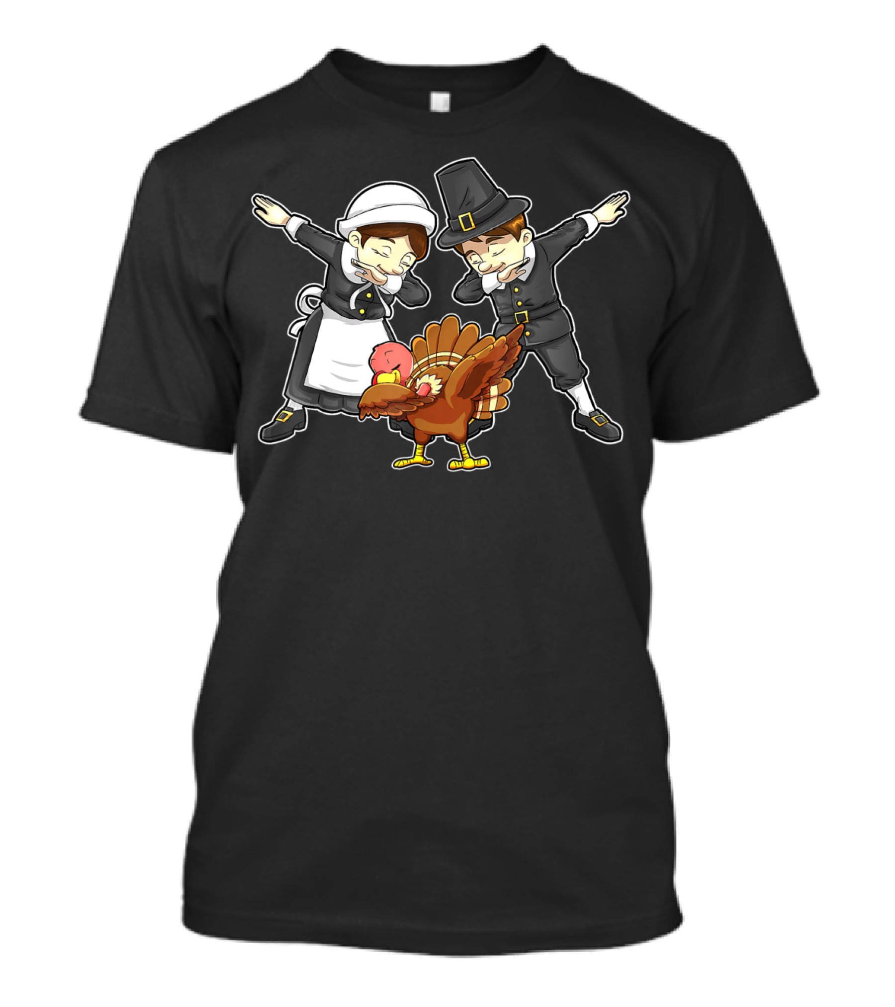 Thanksgiving Dabbing Dance Pilgrim Turkey Happy T-Shirt