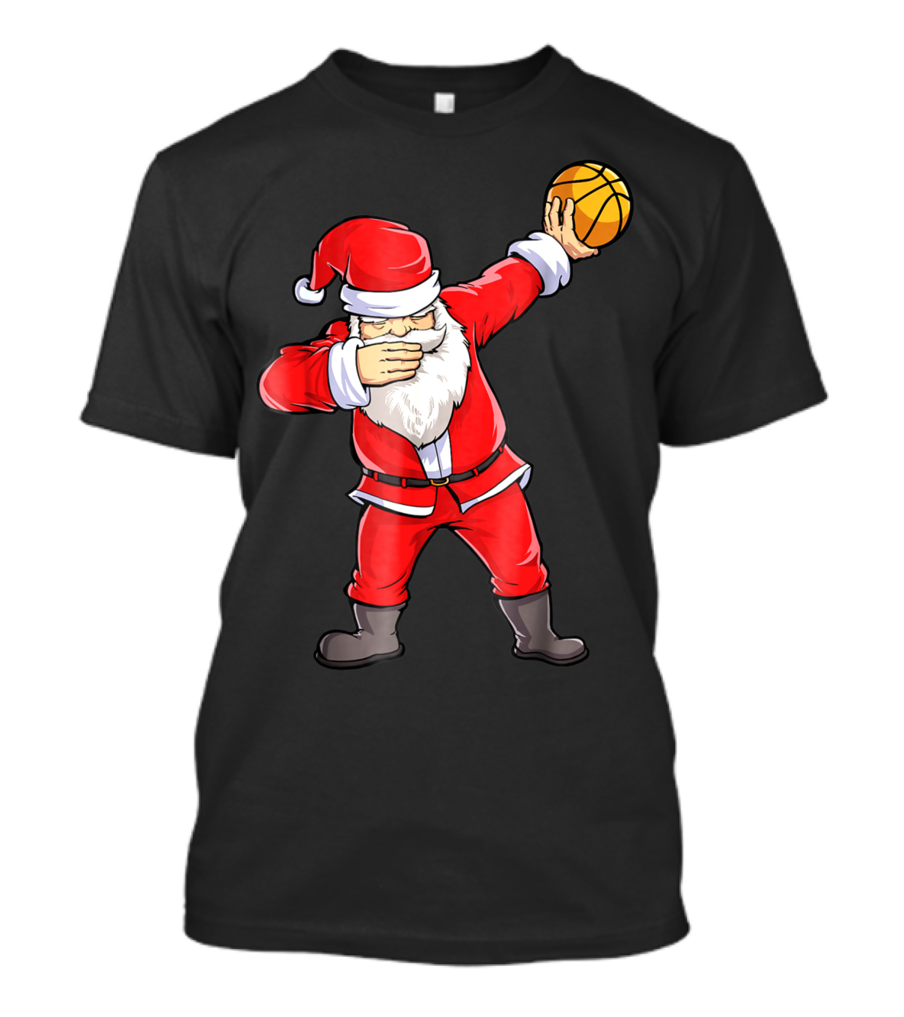Dabbing Santa Basketball Christmas Boys Men Ball T-Shirt