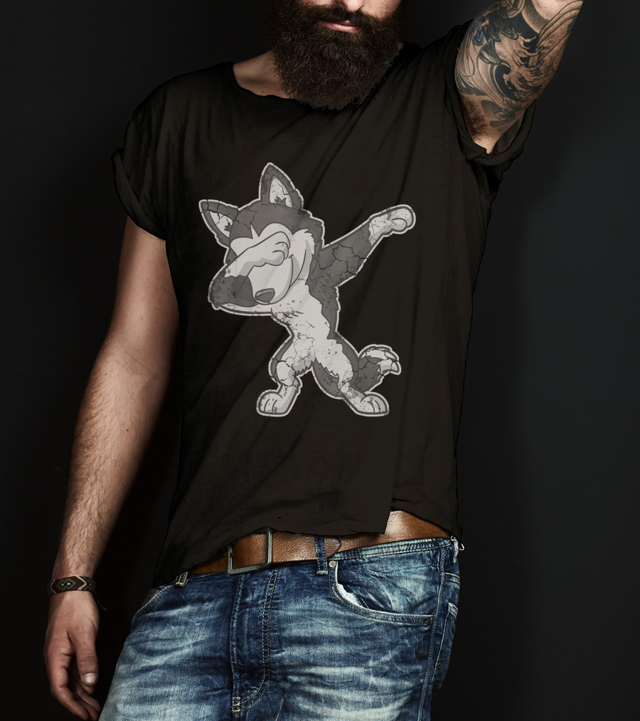 Dabbing Siberian Husky Dog Dab Cartoon T-Shirt