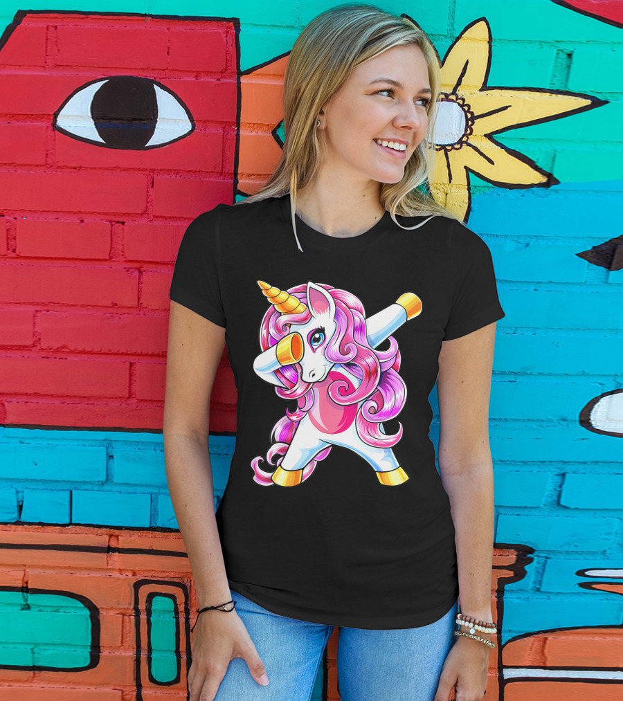 Dabbing Unicorn Birthday Girls Cute Unicorn T-Shirt