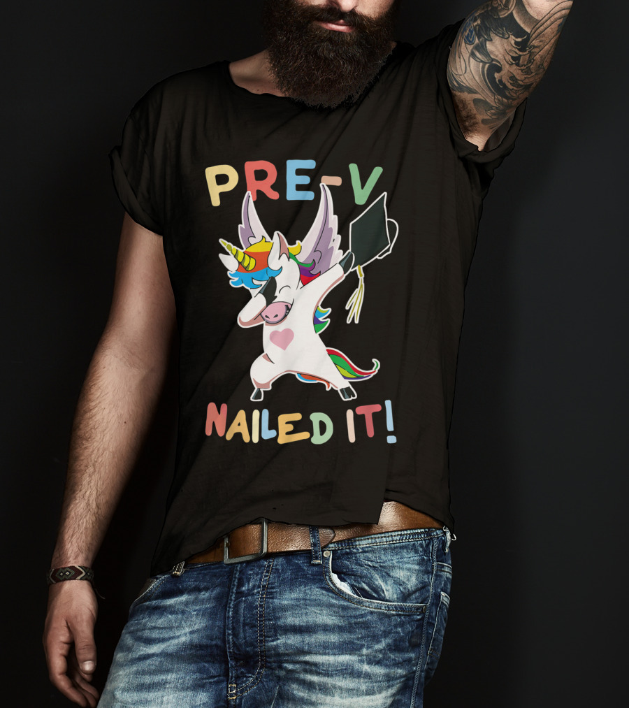 PRE-K Nailed It Dabbing Unicorn Graduate Graduation T-Shirt