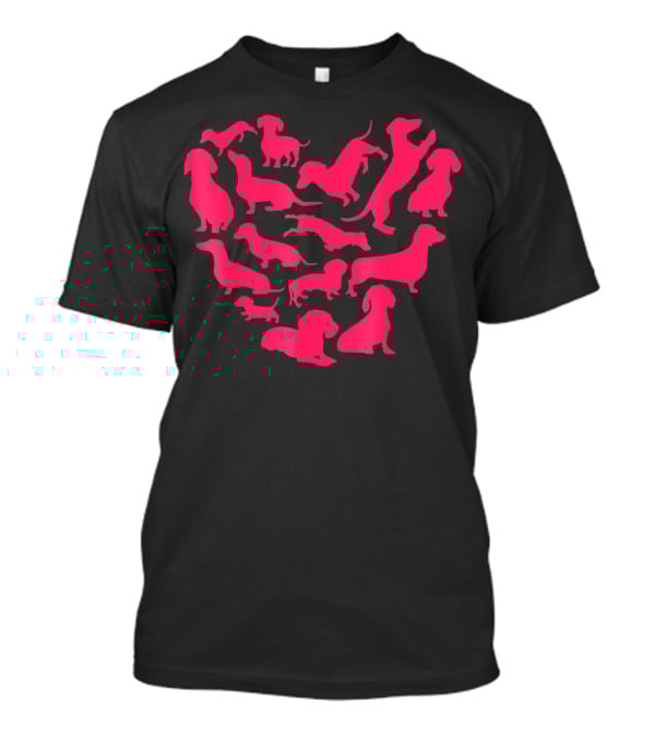 Dachshund Valentines Day Sausage Dog Lover Heart T-Shirt