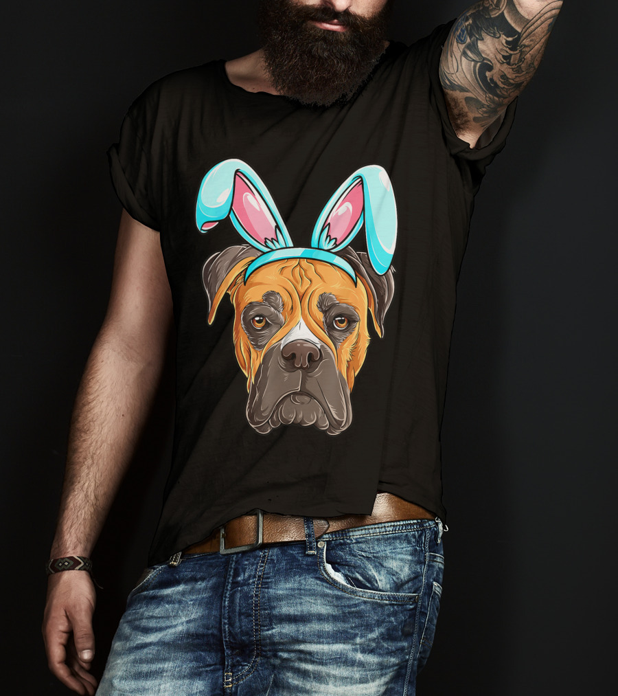 Easter Bunny Dog Boxer T-Shirt