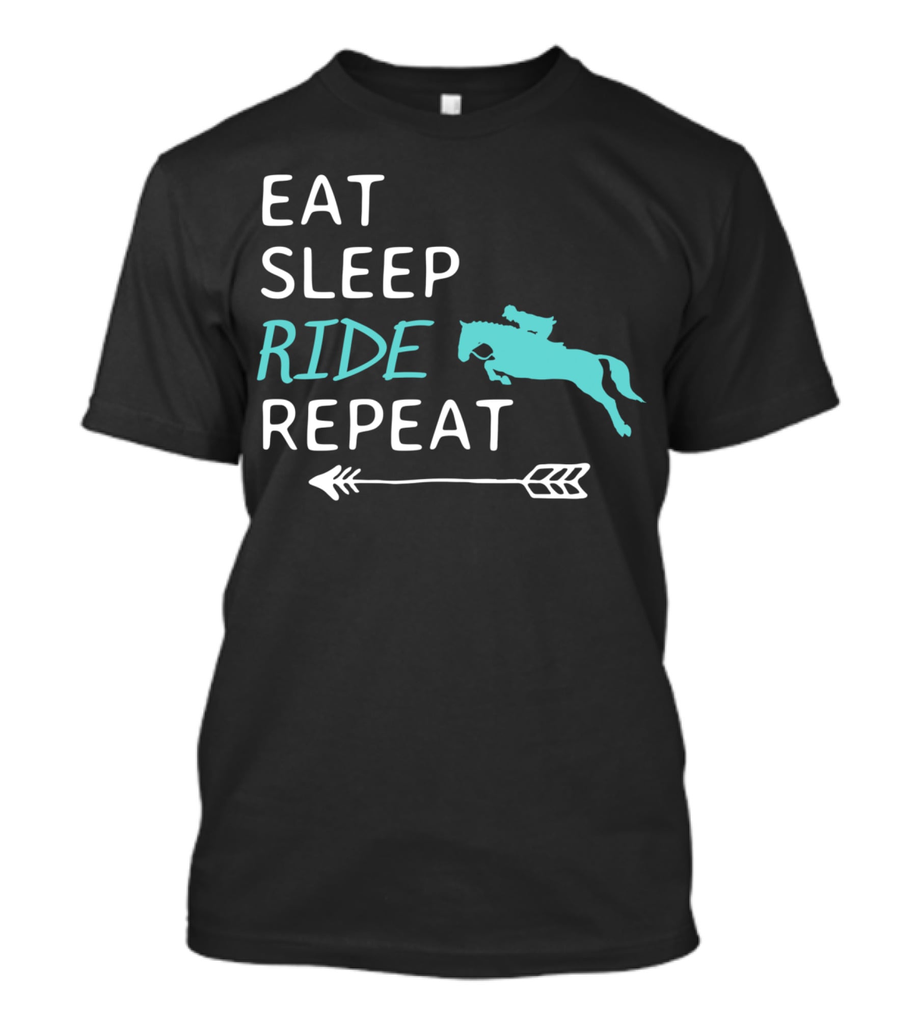 Eat Sleep Ride Repeat Horseback Riding Silhouette Arrow T-Shirt