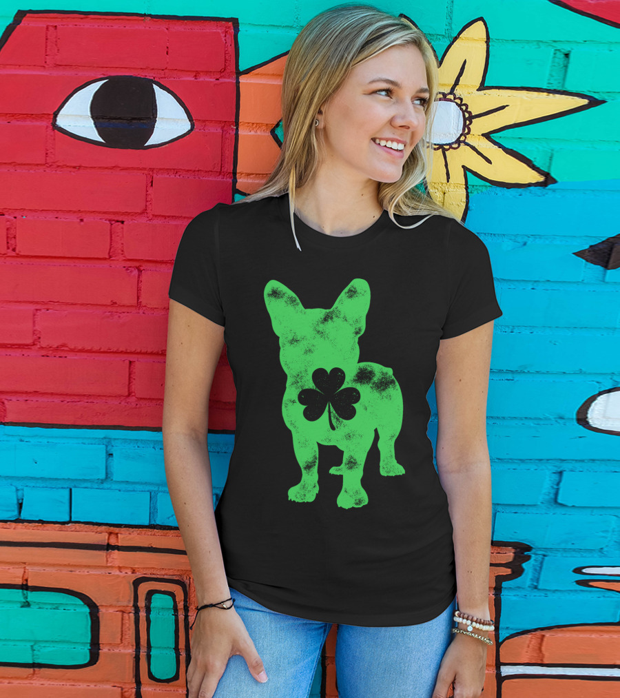 French Bulldog Shamrock St Patricks Day Men Dog T-Shirt