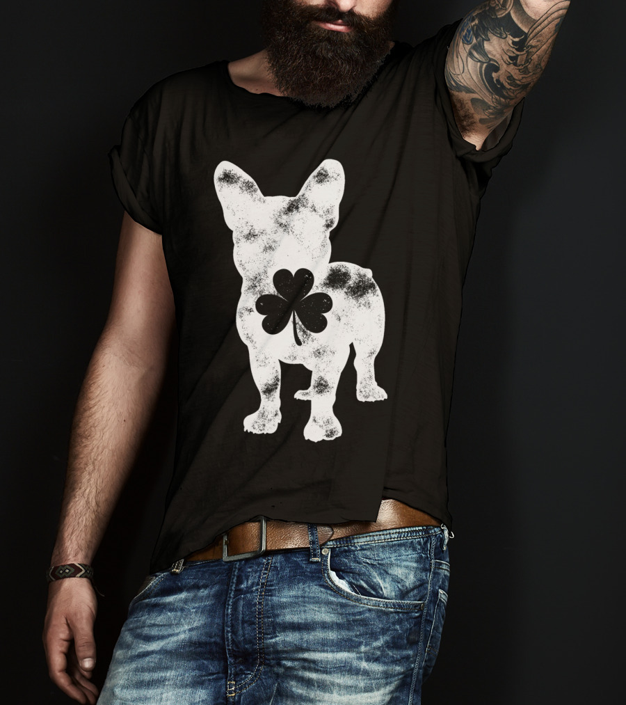 French Bulldog St Patricks Day Shamrock Dog Men T-Shirt