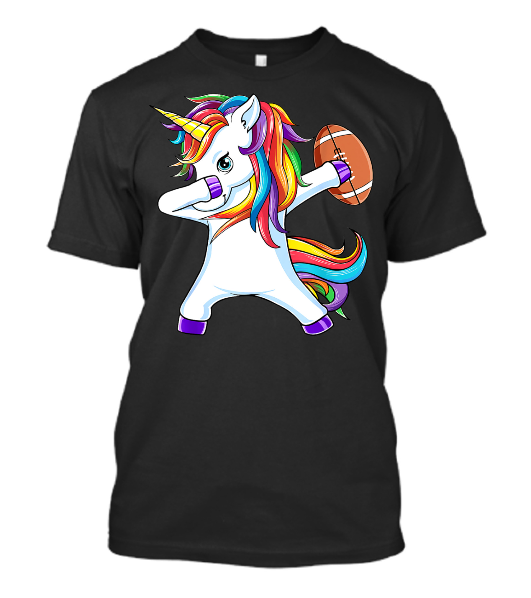 Funny Dabbing Unicorn With American Football T-Shirt