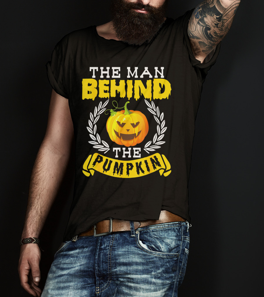 The Man Behind The Pumpkin Halloween Funny Party T-Shirt