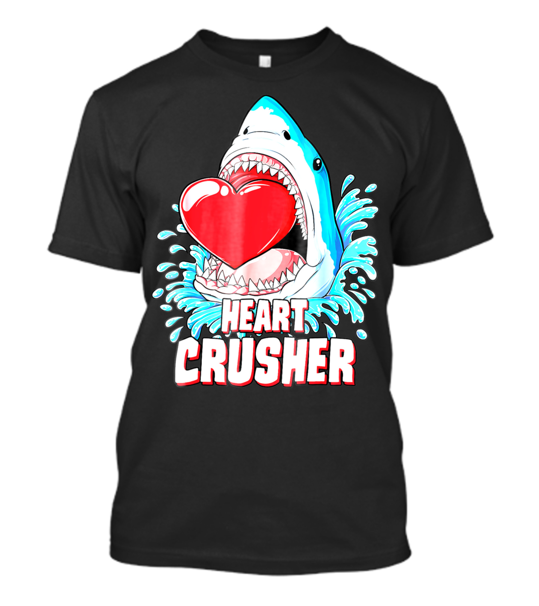 Heart Crusher Valentines Day Shark Boys Jawsome Splash T-Shirt