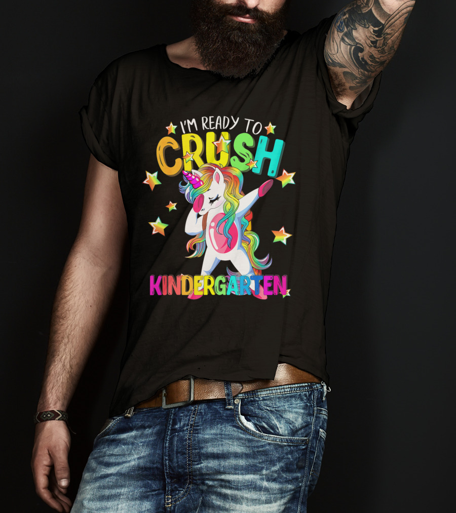 I'm Ready To Crush Kindergarten Dabbing Unicorn Back To School Girls T-Shirt