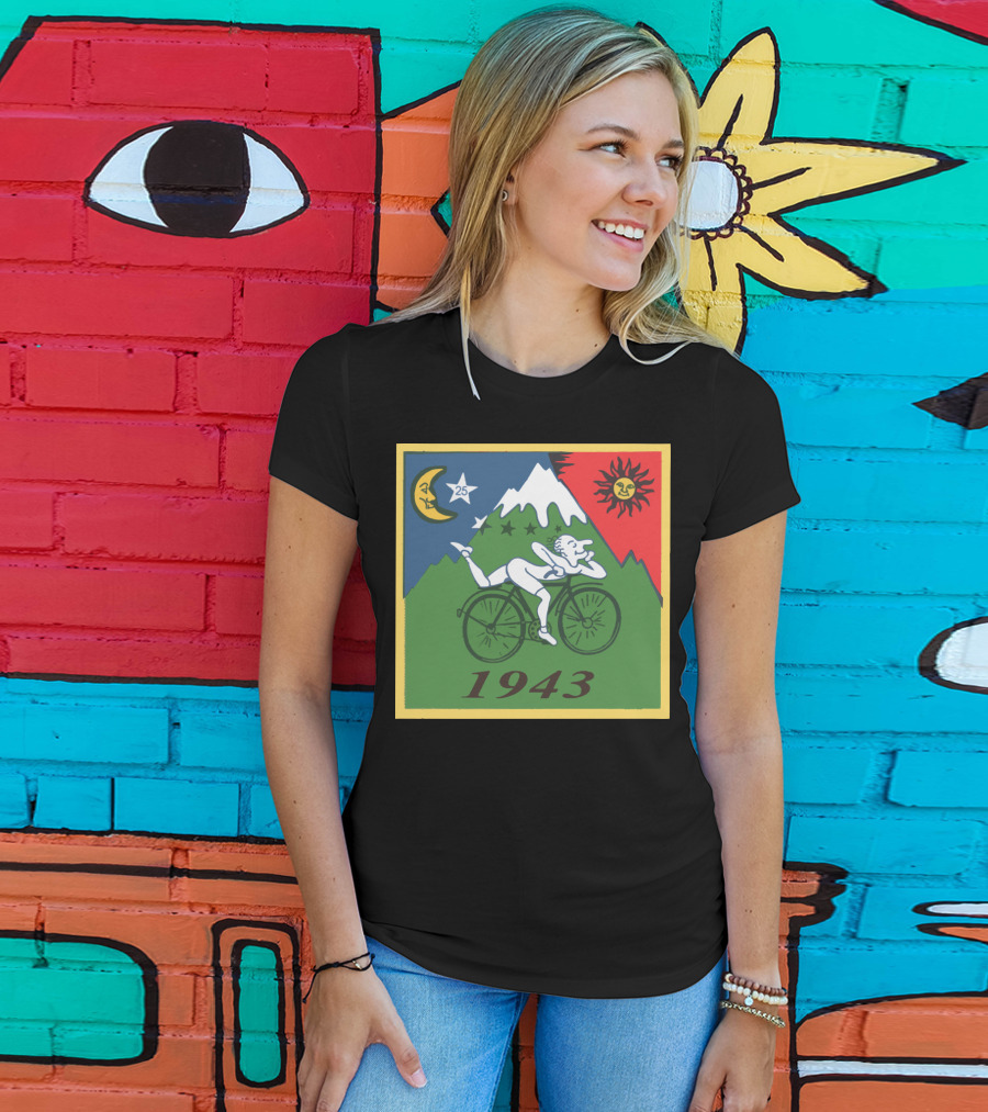 Albert Hofmann LSD Bicycle Day 1943 Moon Sun Mountain T-Shirt