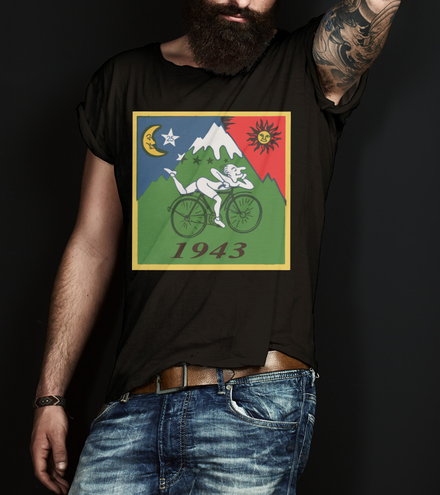 Albert Hofmann LSD Bicycle Day 1943 Moon Sun Mountain T-Shirt