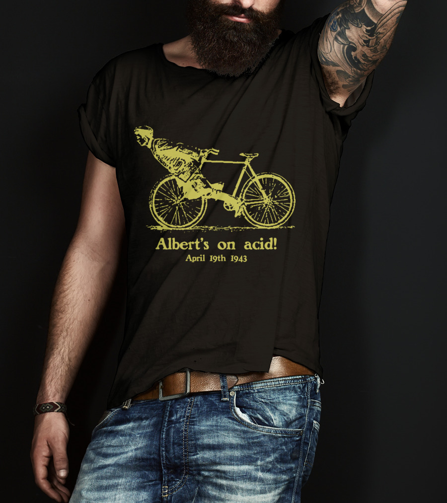 Albert's On Acid April 19th 1943 Bicycle Day Mellow Yellow T-Shirt