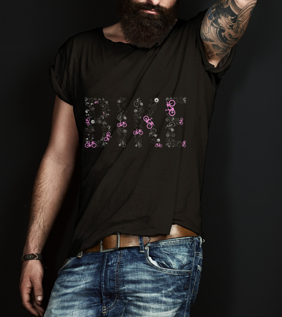 Bike Cycling Funny Pink And Black Bicycle T-Shirt