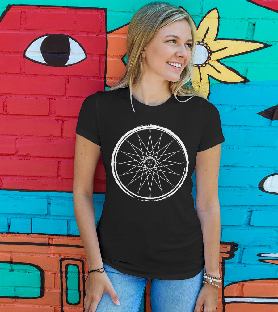 Bike Wheel Geometric Spoke T-Shirt