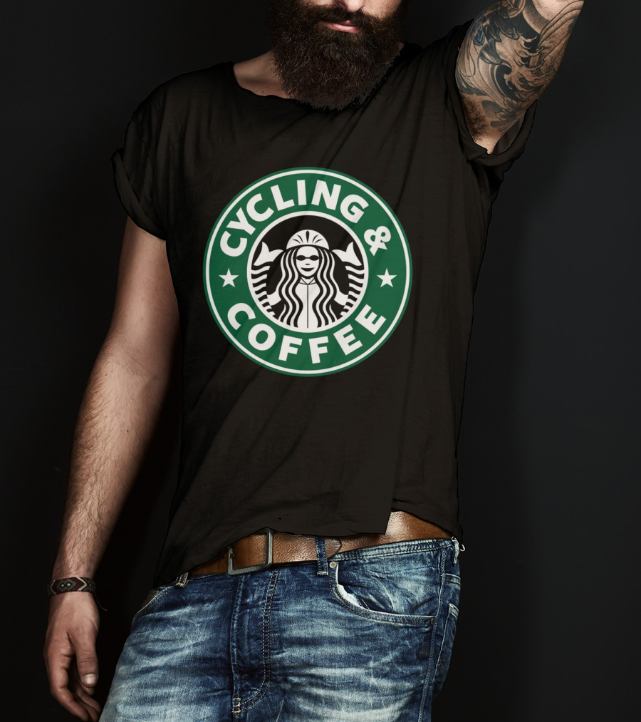 Cycling And Coffee Logo Parody Starbucks T-Shirt